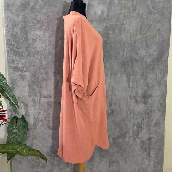 Ces Femme Dress Women’s size Small shapeless minimalist Orange peach pockets - Picture 2 of 9